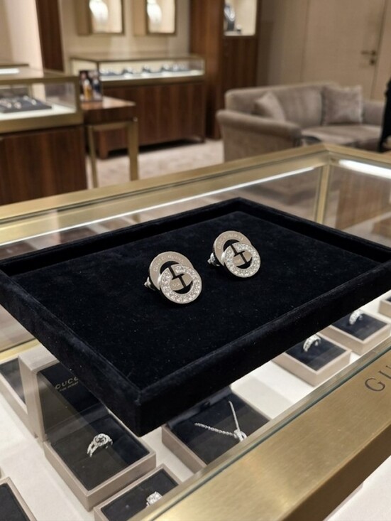 fashion Jewelry - Silver Tone Double Letter Stud Earrings